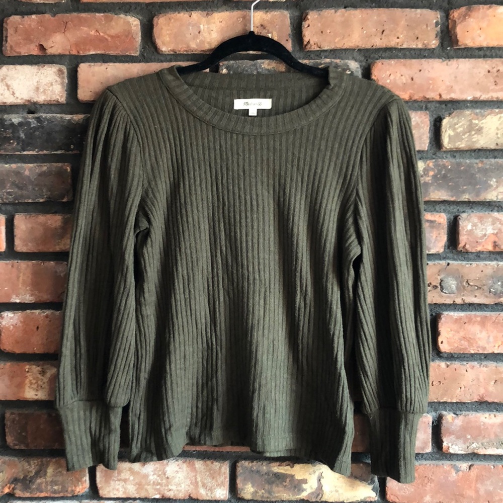 S Olive green sweater from Madewell